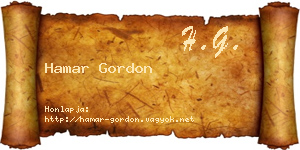 Hamar Gordon névjegykártya